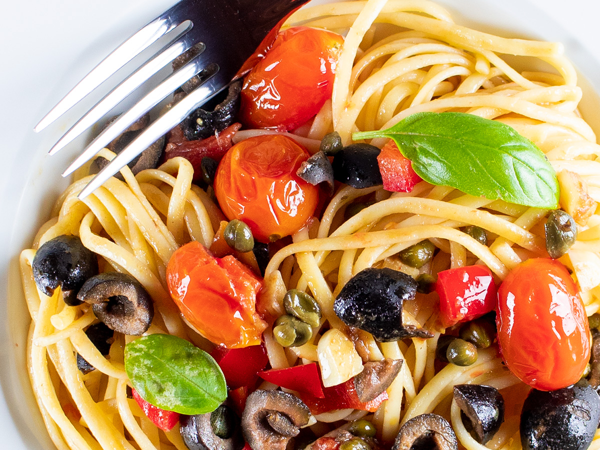 Pasta with Garlic, Capers, & Anchovies