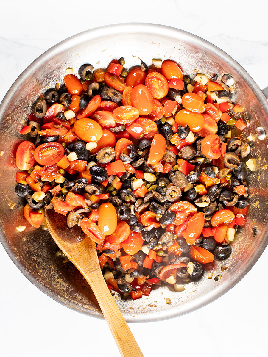 Sautéing Ingredients in Large Skillet