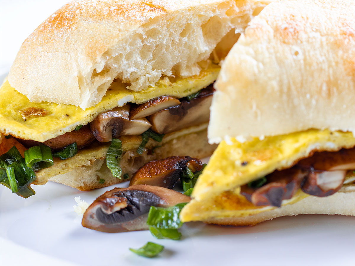 Ciabatta Bread Mushroom Omelette Sandwich by Mary Berry