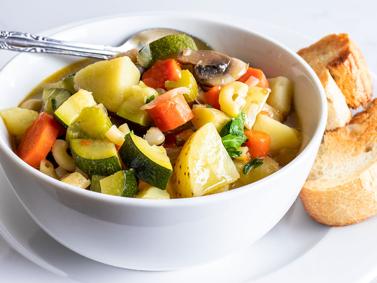 Minestrone Soup & Garlic Ciabatta Bread Recipe by Gino D'Acampo